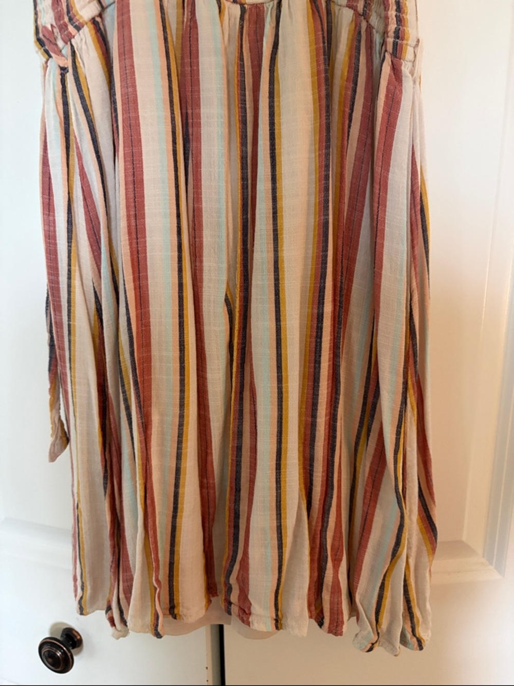 Striped Button-Front Mini Dress in Multi-Color - Picture 10 of 10